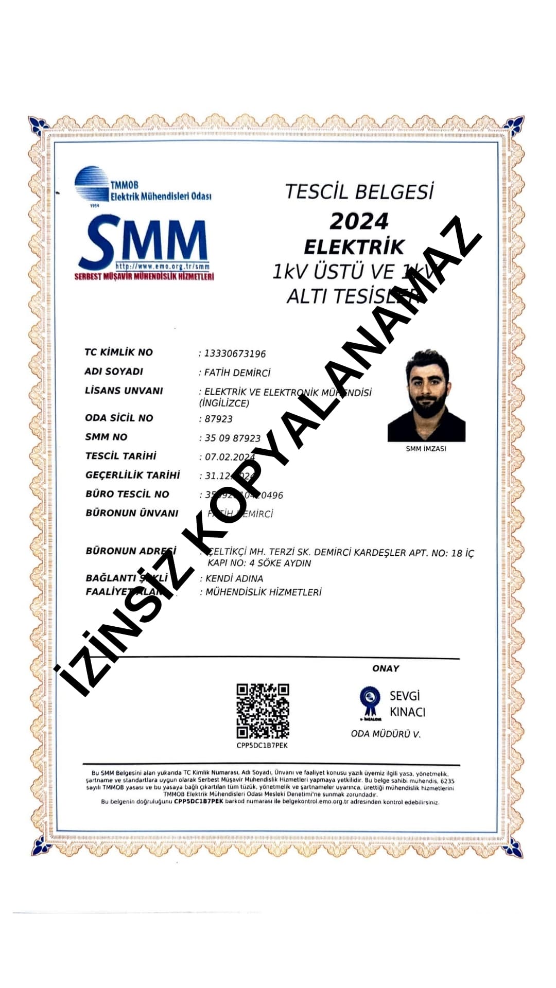 Büro Tescil Belgesi