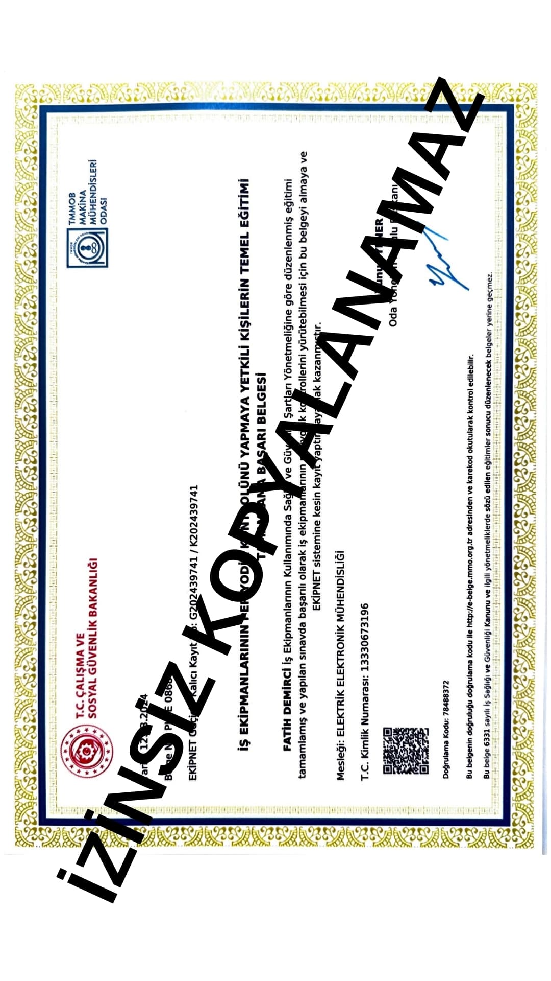 Ekip Net Yetkilendirme Belgesi